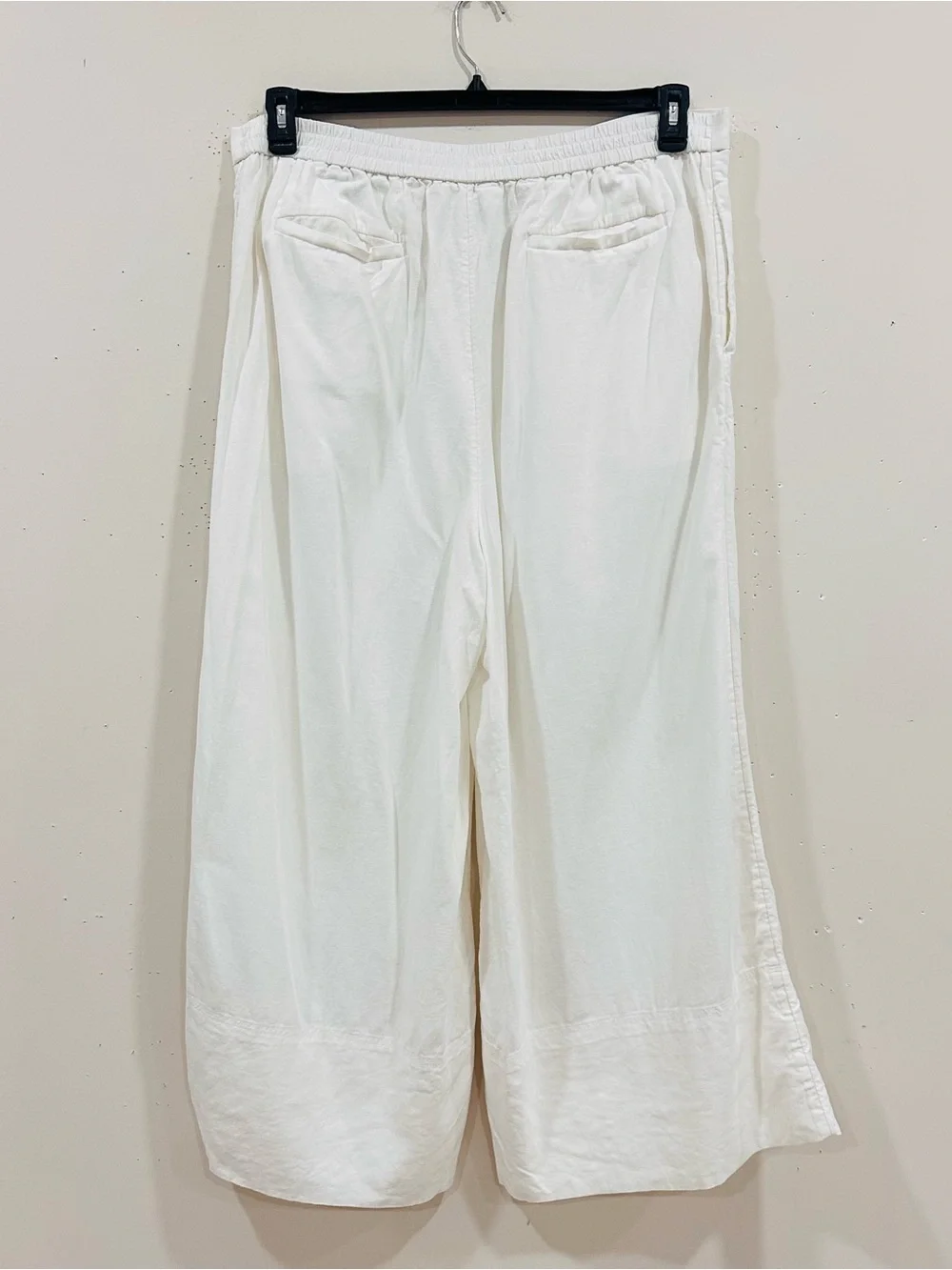 Banana Republic White Linen Blend Wide Leg‎ Crop Palazzo Pants Womens Size XL